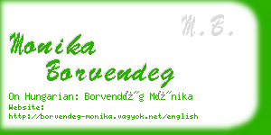 monika borvendeg business card